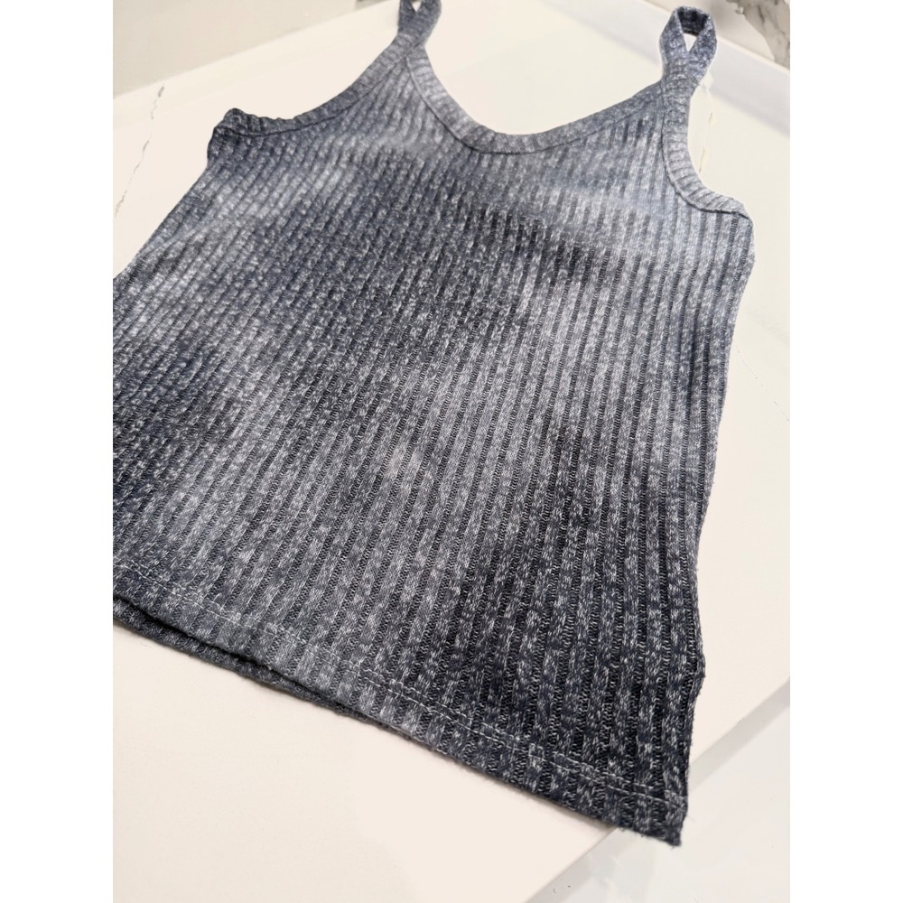 American Eagle Soft & Sexy Ribbed Tank Top Gray Acid Wash V-Neck Camisole Small - Picture 3 of 6